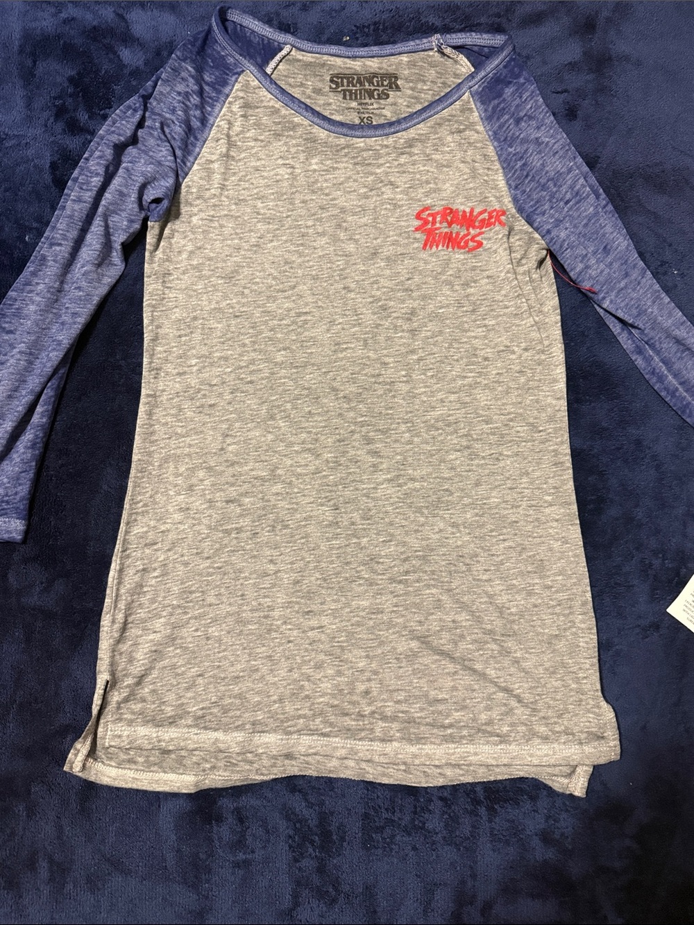 Stranger Things Semi-Sheer Baseball Long-Sleeved Shirt Women’s XS Good Stretch